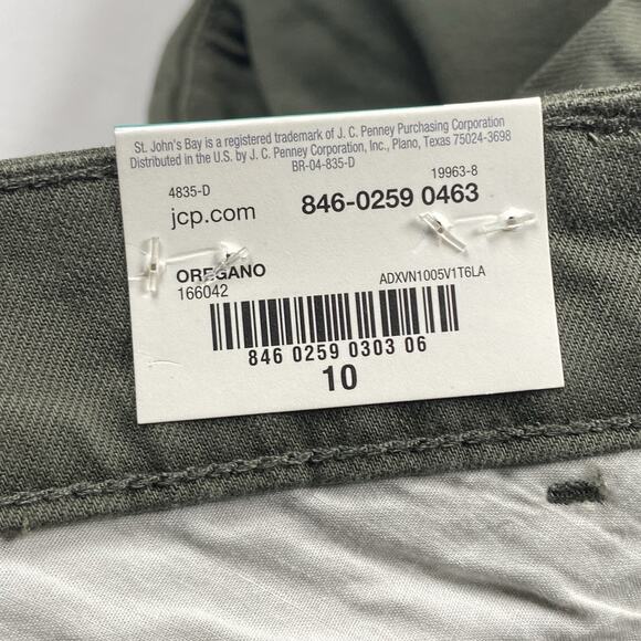 NWT St Johns Bay Women's Size 10 (32x30) Skinny Jeans Green Slimming Mid Rise - Picture 7 of 8